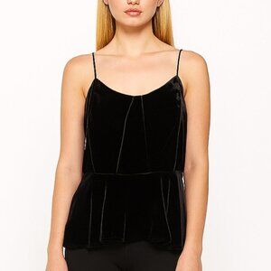 Veronica Beard 'Sebastian' Peplum Bustier Velvet Cami Top, Black
